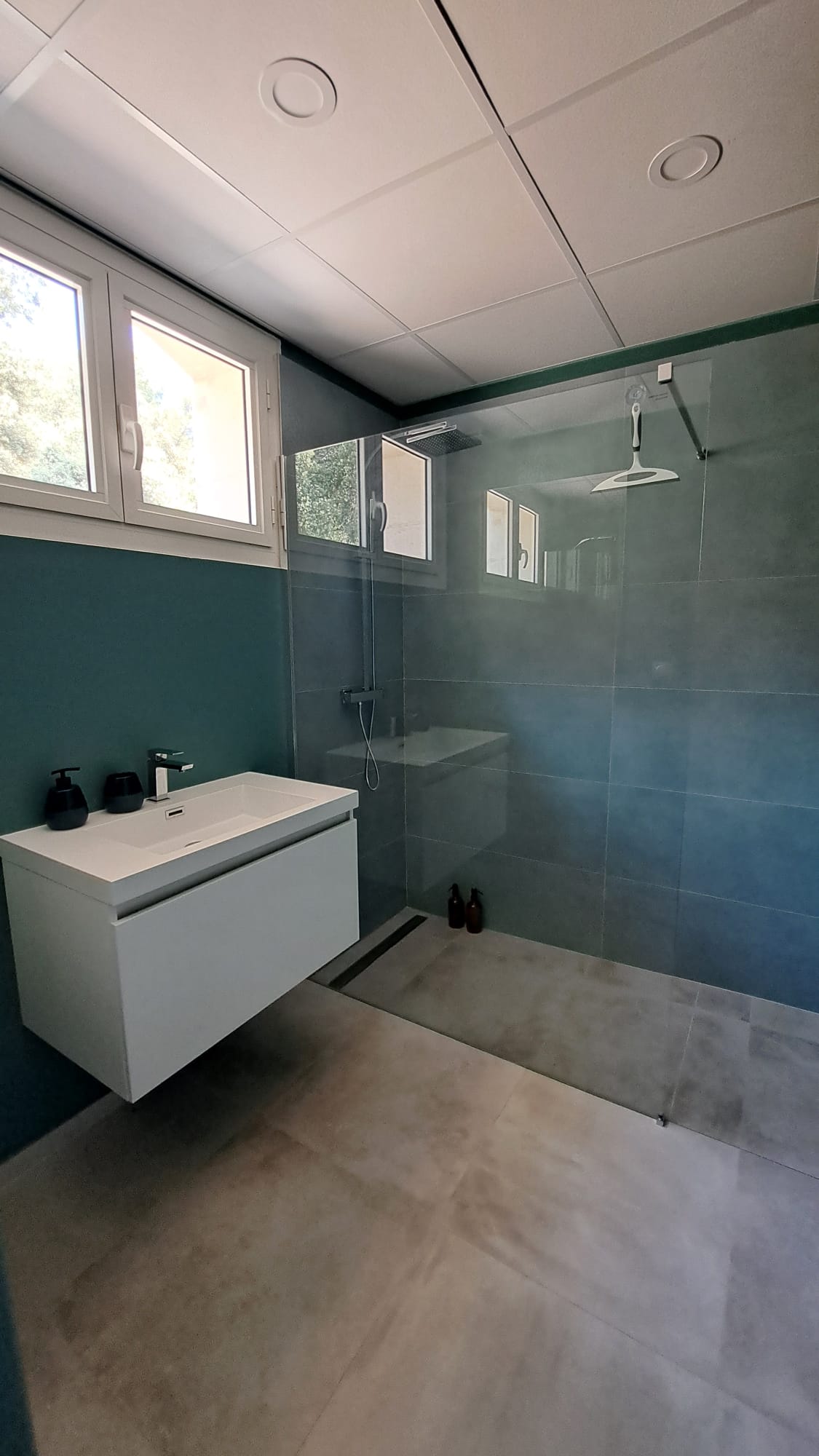 Teal shower room